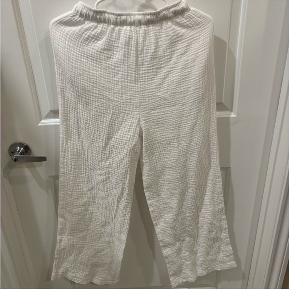 White Linen Wide-Leg Pants XS | Lightweight Summer Trousers - Picture 5 of 5